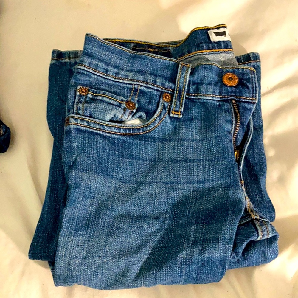 Boot cut blue jeans